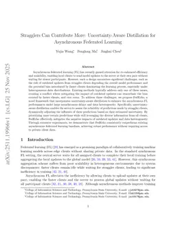 Stragglers Can Contribute More: Uncertainty-Aware Distillation for Asynchronous Federated Learning