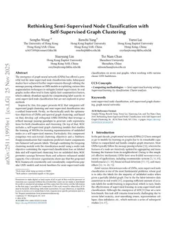 Rethinking Semi-Supervised Node Classification with Self-Supervised Graph Clustering