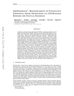 EmoFeedback$^2$: Reinforcement of Continuous Emotional Image Generation via LVLM-based Reward and Textual Feedback