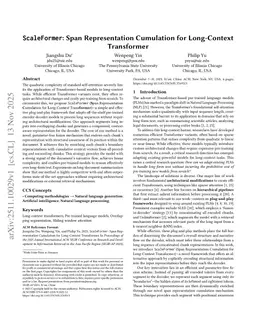 ScaleFormer: Span Representation Cumulation for Long-Context Transformer