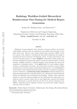 Radiology Workflow-Guided Hierarchical Reinforcement Fine-Tuning for Medical Report Generation