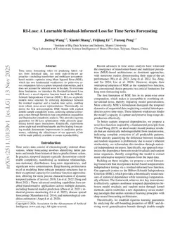 RI-Loss: A Learnable Residual-Informed Loss for Time Series Forecasting