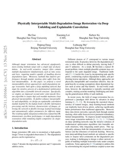 Physically Interpretable Multi-Degradation Image Restoration via Deep Unfolding and Explainable Convolution