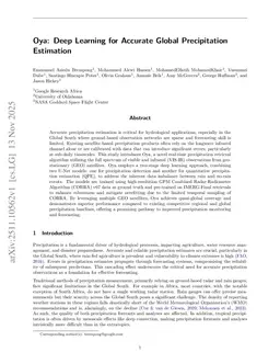 Oya: Deep Learning for Accurate Global Precipitation Estimation