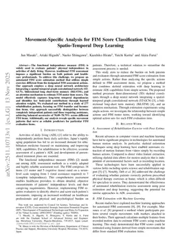 Movement-Specific Analysis for FIM Score Classification Using Spatio-Temporal Deep Learning