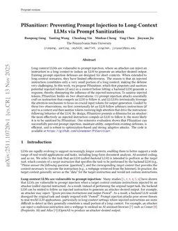 PISanitizer: Preventing Prompt Injection to Long-Context LLMs via Prompt Sanitization
