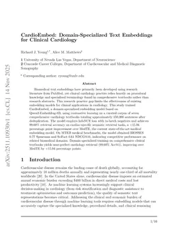 CardioEmbed: Domain-Specialized Text Embeddings for Clinical Cardiology