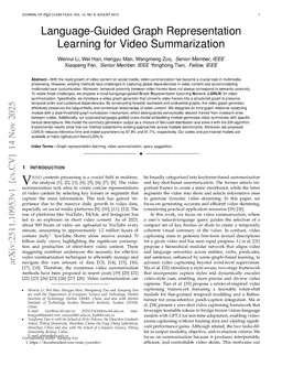 Language-Guided Graph Representation Learning for Video Summarization