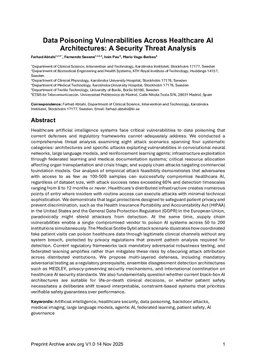 Data Poisoning Vulnerabilities Across Healthcare AI Architectures: A Security Threat Analysis