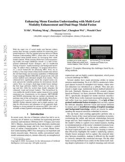 Enhancing Meme Emotion Understanding with Multi-Level Modality Enhancement and Dual-Stage Modal Fusion
