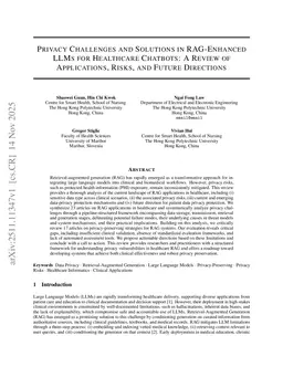 Privacy Challenges and Solutions in Retrieval-Augmented Generation-Enhanced LLMs for Healthcare Chatbots: A Review of Applications, Risks, and Future Directions