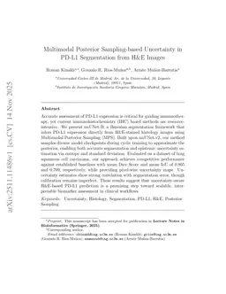 Multimodal Posterior Sampling-based Uncertainty in PD-L1 Segmentation from H&E Images