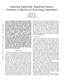 Detecting Statistically Significant Fairness Violations in Recidivism Forecasting Algorithms