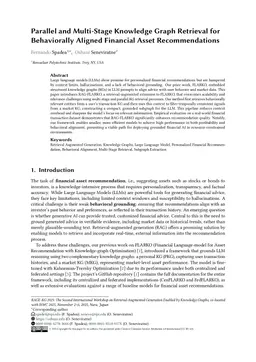 Parallel and Multi-Stage Knowledge Graph Retrieval for Behaviorally Aligned Financial Asset Recommendations