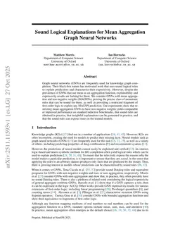 Sound Logical Explanations for Mean Aggregation Graph Neural Networks