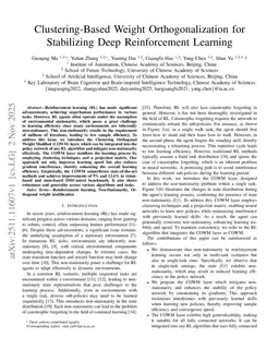 Clustering-Based Weight Orthogonalization for Stabilizing Deep Reinforcement Learning