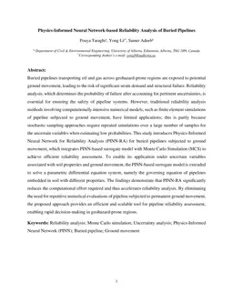 Physics-Informed Neural Network-based Reliability Analysis of Buried Pipelines