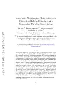 Image-based Morphological Characterization of Filamentous Biological Structures with Non-constant Curvature Shape Feature