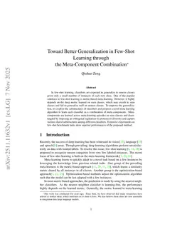 Toward Better Generalization in Few-Shot Learning through the Meta-Component Combination