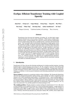 EcoSpa: Efficient Transformer Training with Coupled Sparsity
