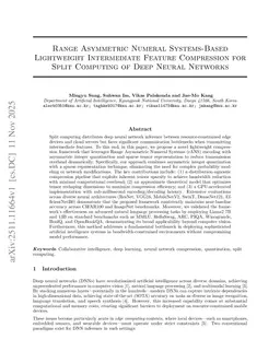 Range Asymmetric Numeral Systems-Based Lightweight Intermediate Feature Compression for Split Computing of Deep Neural Networks