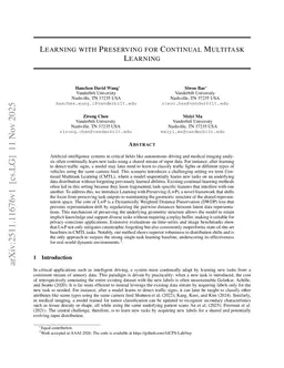 Learning with Preserving for Continual Multitask Learning