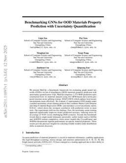 Benchmarking GNNs for OOD Materials Property Prediction with Uncertainty Quantification