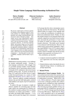 Simple Vision-Language Math Reasoning via Rendered Text