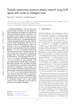 Towards autonomous quantum physics research using LLM agents with access to intelligent tools