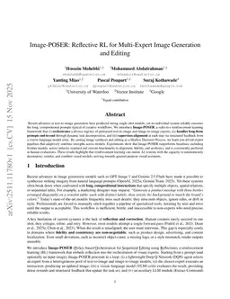 Image-POSER: Reflective RL for Multi-Expert Image Generation and Editing