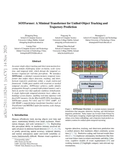 SOTFormer: A Minimal Transformer for Unified Object Tracking and Trajectory Prediction