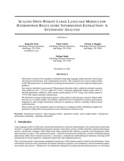 Scaling Open-Weight Large Language Models for Hydropower Regulatory Information Extraction: A Systematic Analysis