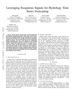 Leveraging Exogenous Signals for Hydrology Time Series Forecasting