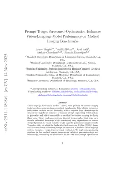 Prompt Triage: Structured Optimization Enhances Vision-Language Model Performance on Medical Imaging Benchmarks