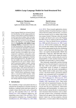 Additive Large Language Models for Semi-Structured Text