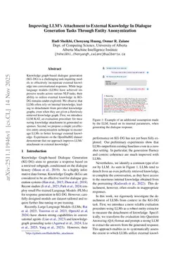 Improving LLM's Attachment to External Knowledge In Dialogue Generation Tasks Through Entity Anonymization