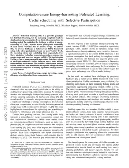 Computation-aware Energy-harvesting Federated Learning: Cyclic Scheduling with Selective Participation