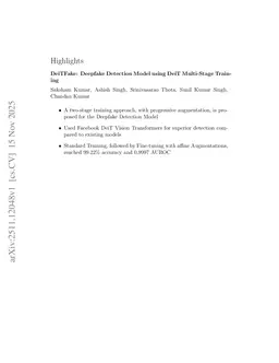 DeiTFake: Deepfake Detection Model using DeiT Multi-Stage Training