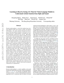 Learning to Hear by Seeing: It's Time for Vision Language Models to Understand Artistic Emotion from Sight and Sound