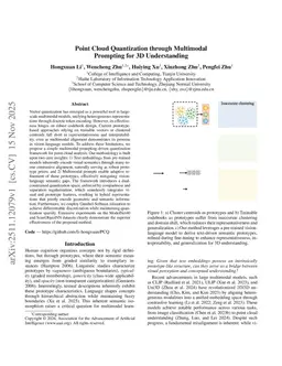 Point Cloud Quantization through Multimodal Prompting for 3D Understanding