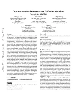 Continuous-time Discrete-space Diffusion Model for Recommendation