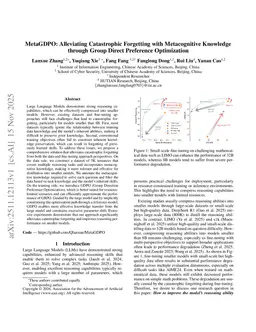 MetaGDPO: Alleviating Catastrophic Forgetting with Metacognitive Knowledge through Group Direct Preference Optimization