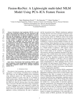 Fusion-ResNet: A Lightweight multi-label NILM Model Using PCA-ICA Feature Fusion