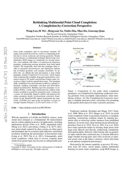 Rethinking Multimodal Point Cloud Completion: A Completion-by-Correction Perspective