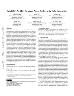 RulePilot: An LLM-Powered Agent for Security Rule Generation