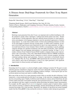 A Disease-Aware Dual-Stage Framework for Chest X-ray Report Generation