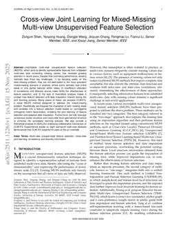Cross-view Joint Learning for Mixed-Missing Multi-view Unsupervised Feature Selection
