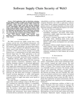 Software Supply Chain Security of Web3