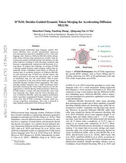 D$^{3}$ToM: Decider-Guided Dynamic Token Merging for Accelerating Diffusion MLLMs