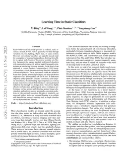Learning Time in Static Classifiers